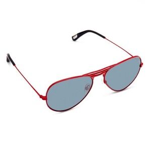 Men’s Black and Red Aviator Sunglasses